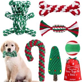 Pedgot 6 قطع عيد الميلاد الكلب مضغ لعبة الكلب حبل اللعب حلوى قصب الحيوانات الأليفة مضغ اللعب مضغ التدريب اللعب أنماط متنوعة للكلاب الصغيرة والمتوسطة الكبيرة in Kuwait