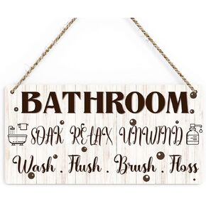 Bathroom Decor Restroom Sign Guest Bathroom Decor Bath Decor Half Bathroom Decor Farmhouse Decor Wooden Hanging Sign for Restroom Toilet Decoration Bathroom Wall Art Decor in Kuwait