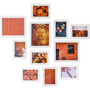 Muzilife Picture Frame Set of 11 Gallery Wall Frame Collage with Three 8×10 and Eight 5×7 Photo Frames for Photos, Paintings, Landscape, Posters, Artwork, Perfect for Wall Decor, Black
