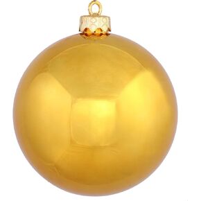 Vickerman Drilled UV Shiny Ball Ornaments, 6-Inch, Red, 4-Pack in Kuwait