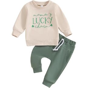 GOOCHEER طفل رضيع عيد الحب الزي طويل الأكمام البلوز Crewneck البلوز القمم القمصان و بنطال رياضي مجموعة