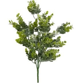 Admired By Nature 18" 5 Stems Artificial frosted Eucalyptus Greenery Plant For Christmas Decorations Home Decor, Wedding Décor, Holiday Bush, Floral Arrangement, Cemetery Flowers, Wedding décor, Green