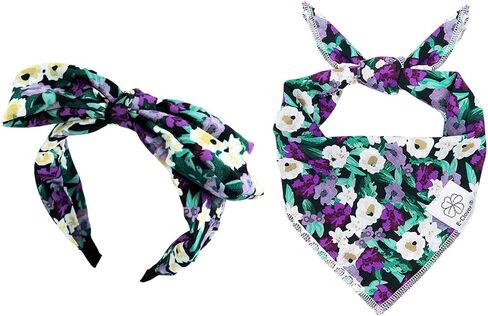 مجموعة عصابات رأس E-Clover للكلاب وعصابة رأس متطابقة من هاواي دوج باندانا وشاح مرايل مع عصابات رأس على شكل فيونكة للكلاب المتوسطة والكبيرة والمالك in Kuwait