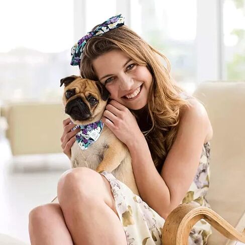 مجموعة عصابات رأس E-Clover للكلاب وعصابة رأس متطابقة من هاواي دوج باندانا وشاح مرايل مع عصابات رأس على شكل فيونكة للكلاب المتوسطة والكبيرة والمالك in Kuwait