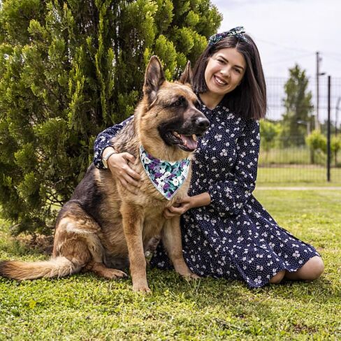 مجموعة عصابات رأس E-Clover للكلاب وعصابة رأس متطابقة من هاواي دوج باندانا وشاح مرايل مع عصابات رأس على شكل فيونكة للكلاب المتوسطة والكبيرة والمالك in Kuwait