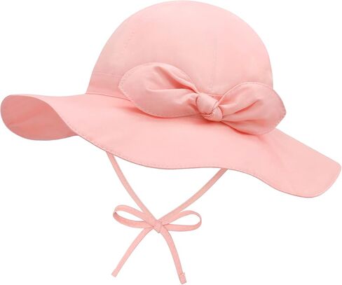 Baby Sun Hat Baby Girl Hats with Bows UPF 50+ Toddler Bucket Hat Infant with Wide Brim Baby Beach Hat in Kuwait