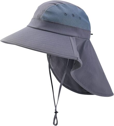 قبعة جانجول الرجالية ذات حافة واسعة للشمس مع غطاء للرقبة، قبعة صيد للتخييم في الهواء الطلق، التنزه سيرًا على الأقدام، البستنة، العمل الميداني في الحديقة in Kuwait