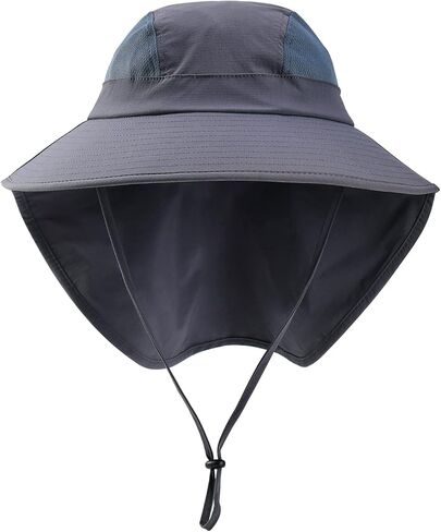 قبعة جانجول الرجالية ذات حافة واسعة للشمس مع غطاء للرقبة، قبعة صيد للتخييم في الهواء الطلق، التنزه سيرًا على الأقدام، البستنة، العمل الميداني في الحديقة in Kuwait