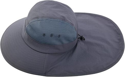 قبعة جانجول الرجالية ذات حافة واسعة للشمس مع غطاء للرقبة، قبعة صيد للتخييم في الهواء الطلق، التنزه سيرًا على الأقدام، البستنة، العمل الميداني في الحديقة in Kuwait