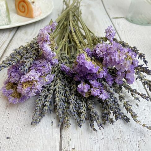 L'BREVOGA Dried Flower Spray Rose Bouquets, 2 Bunches 100% Natural Flowers, Miniature Roses with Baby’s Breath for Decoration Home Party (Spray Rose) in Saudi Arabia