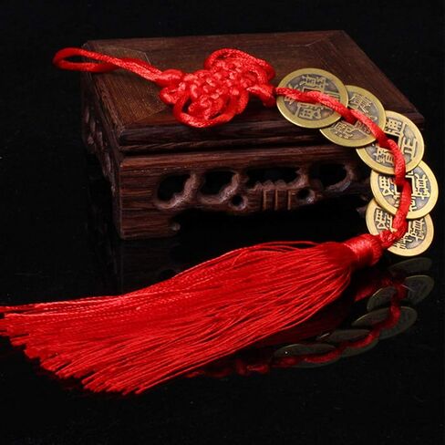 Bitopbi Brass Dragon Turtle Statue Feng Shui Ornament Wealth Prosperity Good Luck Sculpture Free Set of 5 Lucky Charm Ancient Coins on Red String Chinese Charm of Prosperity (5# Dragon Turtle) in Saudi Arabia