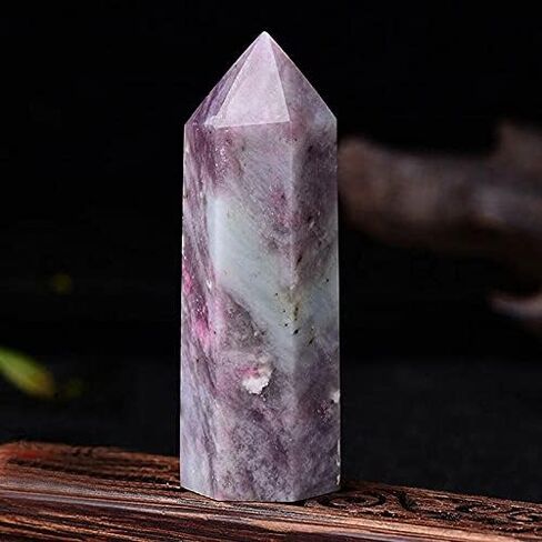 Acxico 1Pcs 7-8cm Natural Pink Tourmaline Tower Quartz Crystal Point Obelisk Wand Healing Gift in Saudi Arabia