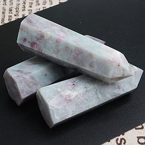 Acxico 1Pcs 7-8cm Natural Pink Tourmaline Tower Quartz Crystal Point Obelisk Wand Healing Gift in Saudi Arabia