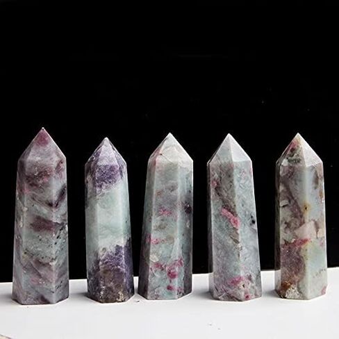Acxico 1Pcs 7-8cm Natural Pink Tourmaline Tower Quartz Crystal Point Obelisk Wand Healing Gift in Saudi Arabia