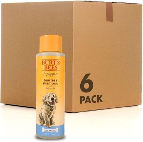 شامبو بيرت بيز للحيوانات الأليفة والجراء الطبيعي واللطيف بدون دموع | مصنوع من اللبن والعسل | شامبو جرو بلا دموع للبشرة اللطيفة والمعطف | درجة حموضة متوازنة للكلاب - صنع في الولايات المتحدة الأمريكية، 16 أونصة، عبوة من قطعتين in Kuwait
