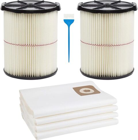 2 حزمة 9-38754 فلتر خرطوشة بديل CMXZVBE38754 شريط أحمر للأغراض العامة للحرفيين 5-20 جالون رطب/جاف + 4 عبوات 38749 أكياس مكنسة CMXZVBE38749 للحرفيين 16 و20 جالون متجر Vac in Kuwait