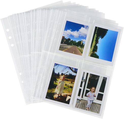 25 Sheets Clear Photo Album Refill Pages A6 Soft PP Photo Sleeves Refill for Photo Card Postcard 6 Hole Photo Album Sleeves 3 Pockets Per Photo Protector Sleeves in Saudi Arabia