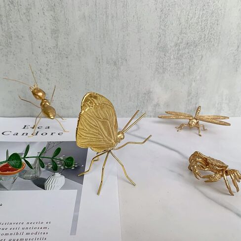 Gold Ant Sculpture Solid Metal Insect Ornament Mini Ant Figurine for Home Office Garden Desktop Decor in Saudi Arabia