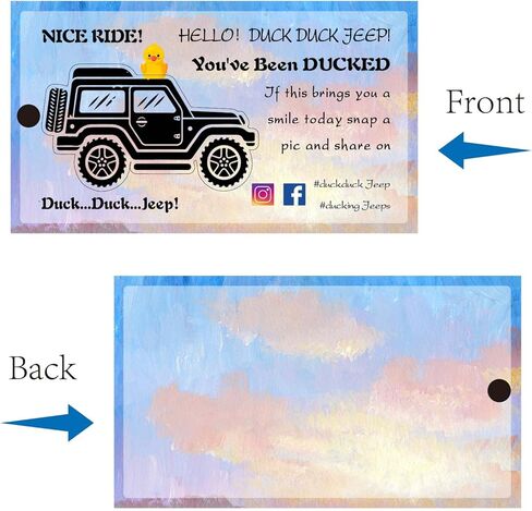 CREATCABIN 50 قطعة لقد تم بطة بطاقات بطاقات البط لعبة البطة DIY بطاقة بطة جيب مع فتحة وخيوط للبط المطاطي وديكور سيارة الجيب 3.5 × 2 بوصة - You Quack A Smile(Sun) in Kuwait