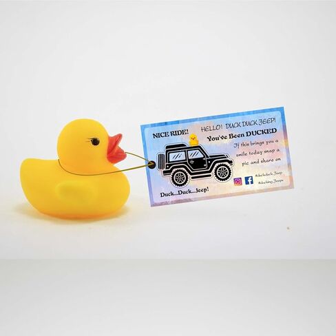 CREATCABIN 50 قطعة لقد تم بطة بطاقات بطاقات البط لعبة البطة DIY بطاقة بطة جيب مع فتحة وخيوط للبط المطاطي وديكور سيارة الجيب 3.5 × 2 بوصة - You Quack A Smile(Sun) in Kuwait