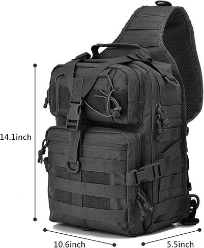 OUTLEYNY Men's Tactical Sling Bag Small Sling Backpack Military Rover Shoulder Bag Molle Assault Range Bag Camping Hunting in Saudi Arabia