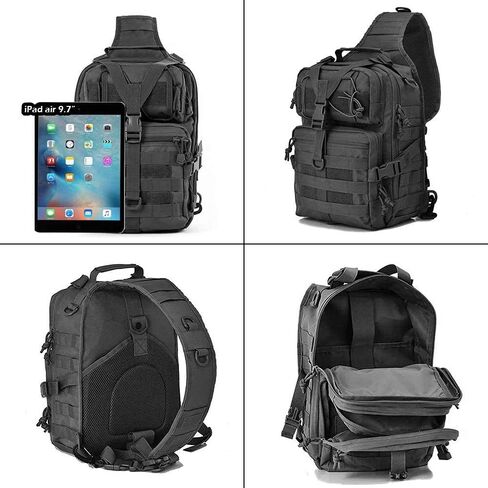 OUTLEYNY Men's Tactical Sling Bag Small Sling Backpack Military Rover Shoulder Bag Molle Assault Range Bag Camping Hunting in Saudi Arabia