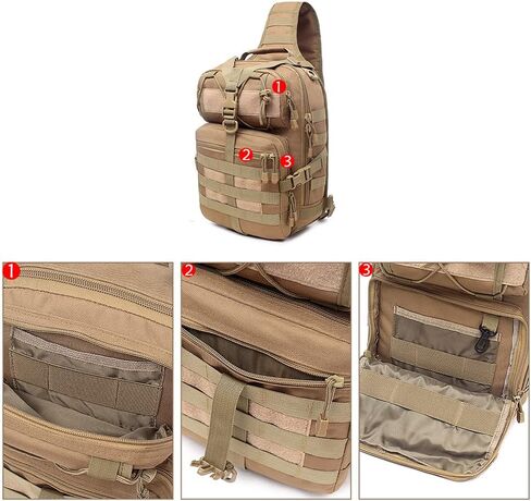 OUTLEYNY Men's Tactical Sling Bag Small Sling Backpack Military Rover Shoulder Bag Molle Assault Range Bag Camping Hunting in Saudi Arabia