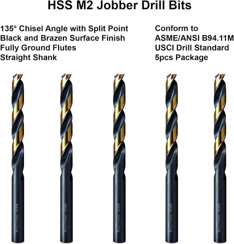 MAXTOOL 6.7mm Metric 5pcs Jobber Length Twist Drill Bits HSS M2 Fully Ground; JBM02H10R067P5 in Saudi Arabia