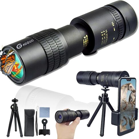 300x40 Monocular Telescope for Adults High Powered Zoom, Compact Monocular Telescope for Smartphone, Mini Pocket Handheld Monocular with Flexible Tripod for Hunting, Star gazing, Bird Watching, Travel in Kuwait