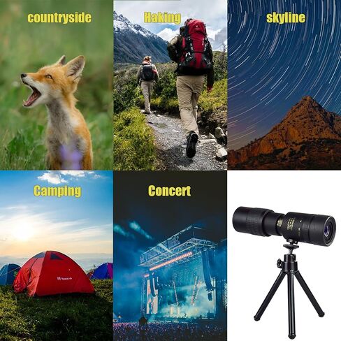 300x40 Monocular Telescope for Adults High Powered Zoom, Compact Monocular Telescope for Smartphone, Mini Pocket Handheld Monocular with Flexible Tripod for Hunting, Star gazing, Bird Watching, Travel in Kuwait