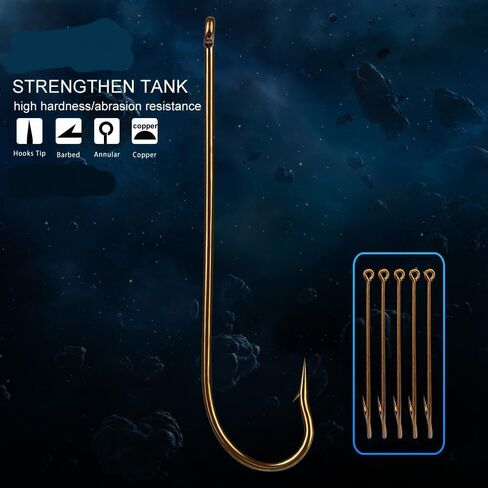 100pcs Long Shank Fishing Hooks High Carbon Steel Fly Tying Jig Hooks Super Sharp Barbed Hook Tips Tan Color 13 Sizes for Choice in Saudi Arabia