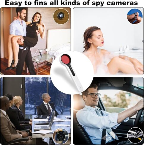 LYCHL كاشف الكاميرا الخفية، مكتشف الكاميرا ذات الثقب، كاشف مكافحة التجسس، مكتشف كاميرا التجسس لمكتب فندق Airbnb الداخلي مع ميزة مضادة للسرقة للسفر في الهواء الطلق in Kuwait