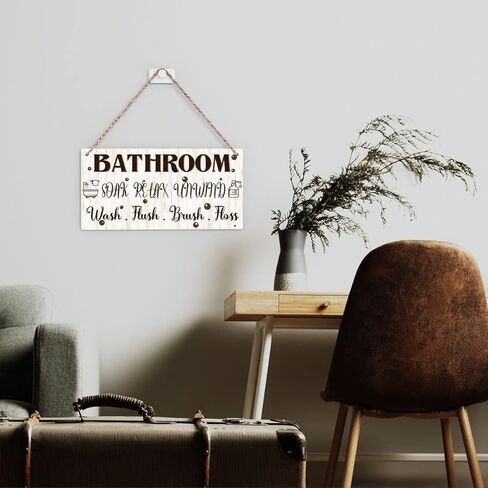 Bathroom Decor Restroom Sign Guest Bathroom Decor Bath Decor Half Bathroom Decor Farmhouse Decor Wooden Hanging Sign for Restroom Toilet Decoration Bathroom Wall Art Decor in Kuwait