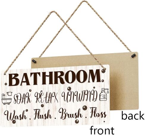 Bathroom Decor Restroom Sign Guest Bathroom Decor Bath Decor Half Bathroom Decor Farmhouse Decor Wooden Hanging Sign for Restroom Toilet Decoration Bathroom Wall Art Decor in Kuwait