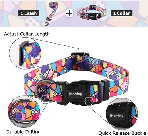 Ihoming Puppy Collar and Leash Set for Daily Outdoor Walking Running Training, Space Design for Extra Small Boys Girls Dogs Cats Pets, XS-Up to 10LBS in Kuwait