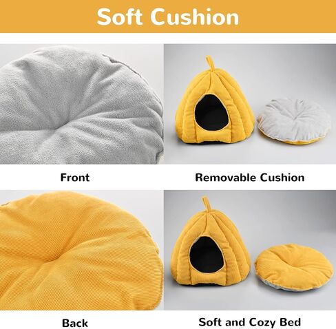 Vehomy Guinea Pig Bed Warm Guinea Pig Hideout with Corduroy Fabric and Cozy Pillow Pumpkin Shaped Small Pet Sleeping Bed for Sugar Gliders Hamsters Hedgehogs Ferrets and Other Small Animals in Saudi Arabia