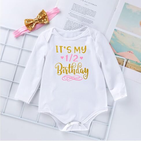 مجموعة ملابس Shalofer Baby Girl لنصف عيد الميلاد إنها مجموعة تنورة توتو لعيد الميلاد 1/2 مع تاج وعصابة رأس in Kuwait