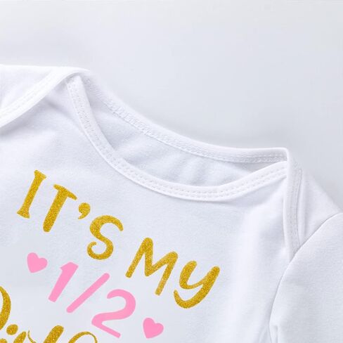 مجموعة ملابس Shalofer Baby Girl لنصف عيد الميلاد إنها مجموعة تنورة توتو لعيد الميلاد 1/2 مع تاج وعصابة رأس in Kuwait