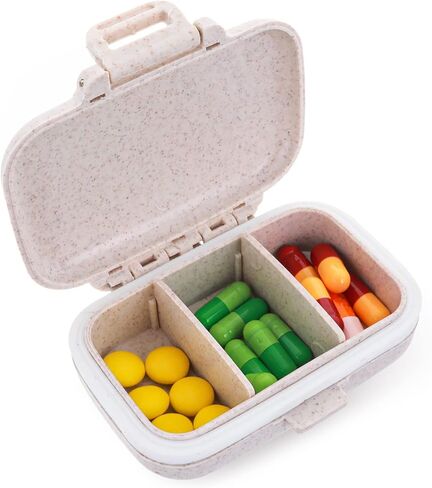 سيبا 1 قطعة منظم حبوب الدواء الشخصية، صندوق الدواء، مقصورات صغيرة، حاوية لطيفة محمولة، حامل حقيبة تذكير للمحفظة اليومية، حزمة السفر للمكتب in Kuwait