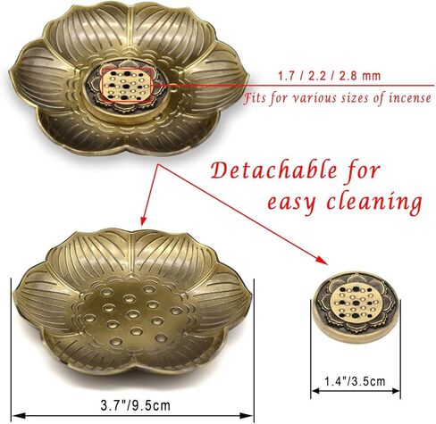 حامل عصا البخور من OMyTea - مبخرة نحاسية مع صائد الرماد للتأمل واليوجا وعطر المكتب المنزلي (ماندالا) in Kuwait