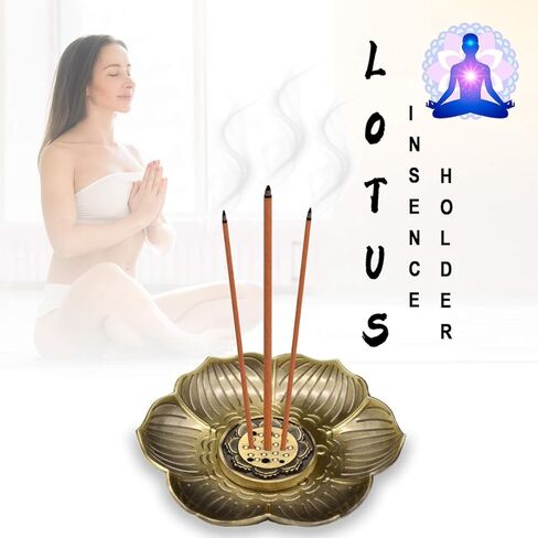 حامل عصا البخور من OMyTea - مبخرة نحاسية مع صائد الرماد للتأمل واليوجا وعطر المكتب المنزلي (ماندالا) in Kuwait