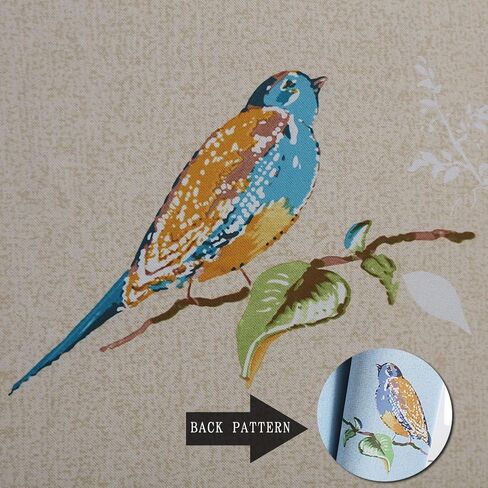 Birds Blackout Curtains for Bedroom 84 inches Long Farmhouse Patterned Floral Window Drapes for Living Room 2 Panels Khaki in Kuwait