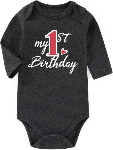 AIZFFZY First one birthday outfit boy Girl Baby Clothes Funny Baby Bodysuits First Birthday Gifts For boys in Saudi Arabia