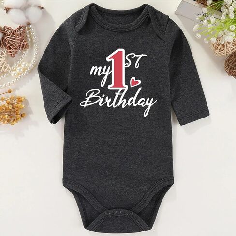 AIZFFZY First one birthday outfit boy Girl Baby Clothes Funny Baby Bodysuits First Birthday Gifts For boys in Saudi Arabia