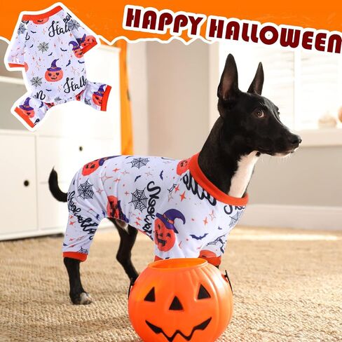 4 Pack Halloween Dog Pajamas Holiday Clothes Dog Costumes for Halloween Dog Apparel Jumpsuit Pumpkin Skull Ghost Witch Halloween Dog Costume for Puppy Dog Cat Halloween Cosplay (Small) in Saudi Arabia