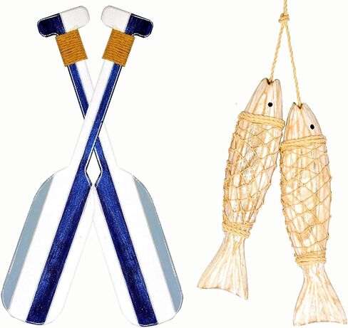 ديكور حائط خشبي بتصميم سمكة خشبية عتيقة للتعليق على الحائط، ديكور داخلي للمنزل والشاطئ، ديكور بحري، ديكورات اسماك خشبية للمنزل البحري، زينة معلقة على الحائط in Kuwait