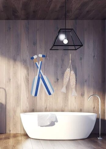 ديكور حائط خشبي بتصميم سمكة خشبية عتيقة للتعليق على الحائط، ديكور داخلي للمنزل والشاطئ، ديكور بحري، ديكورات اسماك خشبية للمنزل البحري، زينة معلقة على الحائط in Kuwait