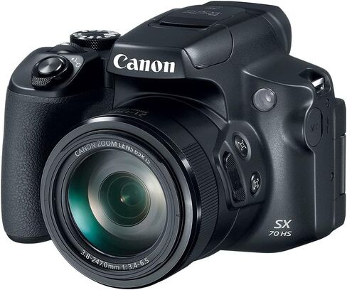 كاميرا Canon Powershot SX70 بدقة 20.3 ميجابكسل وعدسة تكبير بصري 65x وفيديو 4K وشاشة LCD قابلة للإمالة مقاس 3 بوصات (أسود) مع حزمة ملحقات PixiBytes (متجددة) in Saudi Arabia