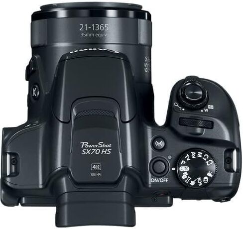 كاميرا Canon Powershot SX70 بدقة 20.3 ميجابكسل وعدسة تكبير بصري 65x وفيديو 4K وشاشة LCD قابلة للإمالة مقاس 3 بوصات (أسود) مع حزمة ملحقات PixiBytes (متجددة) in Saudi Arabia