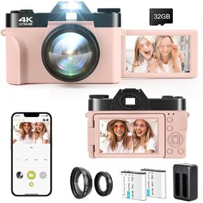 كاميرات رقمية بدقة 4K للتصوير الفوتوغرافي، وكاميرا تسجيل فيديو بدقة 48 ميجابكسل، وكاميرا للطلاب بتكبير/تصغير 16X، وعدسة زاوية واسعة وكاميرا فيديو بعدسة ماكرو، وكاميرا مدمجة بشاشة قابلة للطي بزاوية 180 درجة، وبطاقة سعة 32 جيجابايت وبطاريتين، B in Kuwait